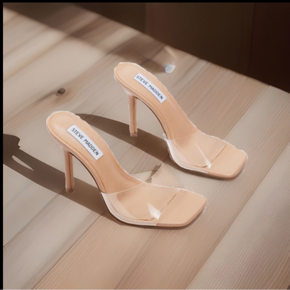 STEVE MADDEN Signal Clear Peep Toe Stiletto Heels Sexy Women’s Sz 8.5 NIB